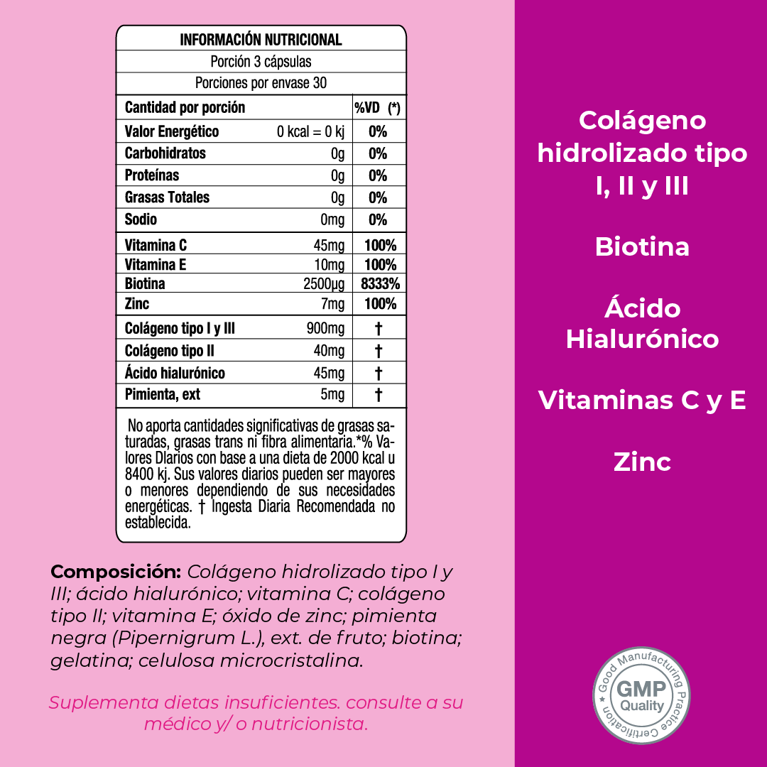 Colacaps - Colágeno Hidrolizado tipo 1, 2 y 3 en Cápsulas